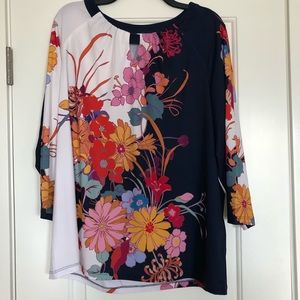 Susan Graver Floral Keyhole Top